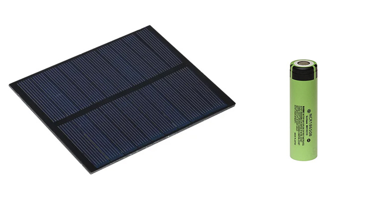 5V 230mA solar panel and NCR18650B battery 5V 230mA solar panel and NCR18650B battery